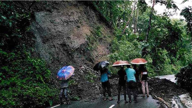 Road communication snapped due to landslide in Khagrachhari