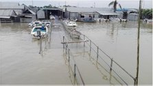 Two submerged pontoons becomes inoperative at Kathalbari ferry ghat