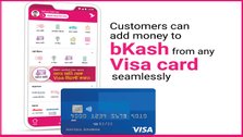 Customers can add money to bKash from any Visa card seamlessly