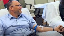 Peter Haas donated blood at Evercare Hospital