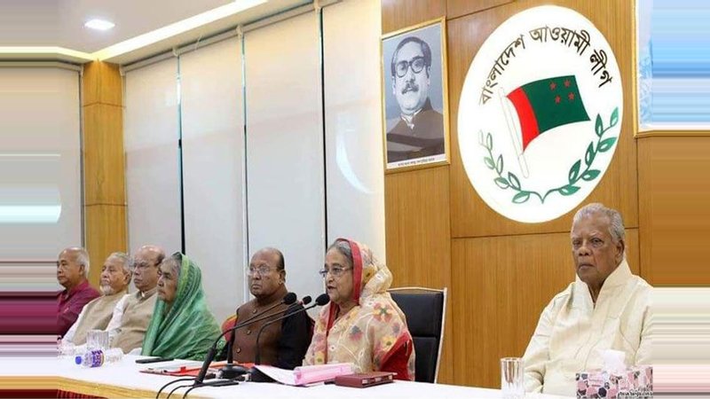 PM Sheikh Hasina in the joint meeting of the central working committee and advisory council of AL/ Photo: Focus Bangla