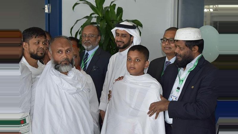 Bangladesh consulate officials receive hajj pilgrims at Jeddah King Abdulaziz International Airport.