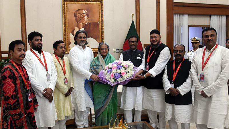 Newly elected Jubo League leaders met PM Sheikh Hasina