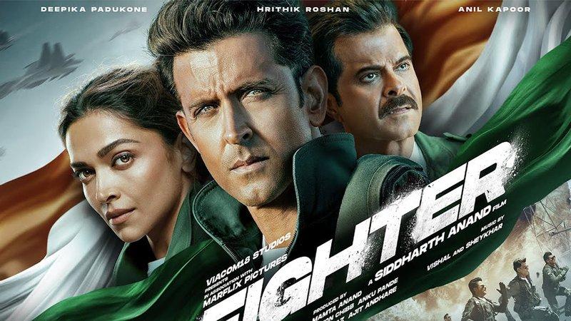 Deepika Padukone, Hrithik Roshan and Anil Kapoor in the poster of the movie 'Fighter'